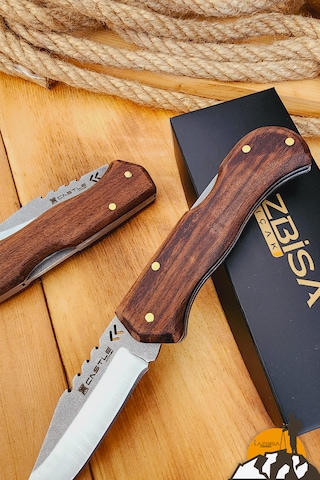 Ceviz Sap Kamp Çakısı Outdoor Piknik Çakısı Bahçe Çakısı Çkw-473 Kahverengi