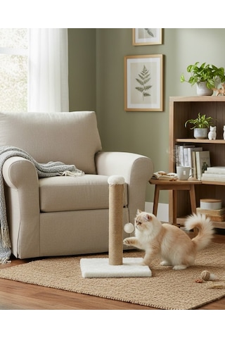 Reyo Pet Kedi Tırmalama Tahtası Beyaz 42 Cm