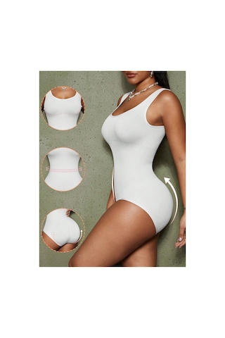 Mistirik Morcia Model Kalın Askılı Seamless Toparlayıcı Ve Sıkılaştırıcı Çıtçıtlı Zıbın Korse Beyaz Renk
