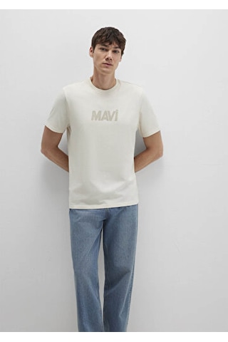 Mavi Logo Kum Erkek T-shirt M0612896-70134 Kum