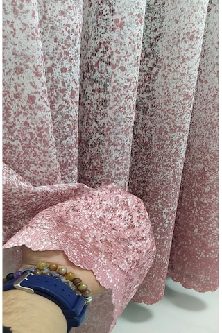 Yeni Tasarım Beyaz Pudra Pembe Gülkurusu Renk Tül Perde Serpinti Desen Tül 3katpileli