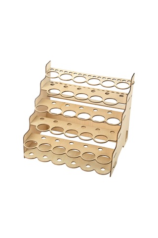 Padalink Ahşap Pigment Rafı - 28 Delikli 35mm Çap Boya Ve Fırça Organizasyonu - Kolay Montajlı Diğer