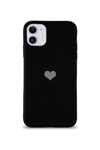 Apple Uyumlu iPhone 11 Kalp Logolu Altı Kapalı İçi Kadife Lansman Silikon Kapak - Turkuaz