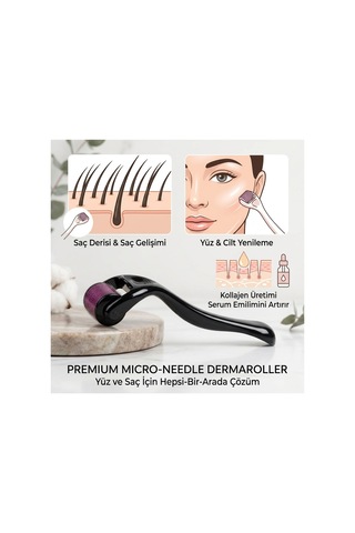Hepsi Bir Arada Cilt Onarıcı: Saç Gelişimi Ve Yüz Yenileme İçin 0.5 Mm Titanyum İğneli Dermaroller Siyah - 873399667 Hepsi Bir Arada Cilt Onarıcı: Saç Gelişimi Ve Yüz Yenileme İçin 0.5 Mm Titanyum İğneli Dermaroller Siyah - 873399667