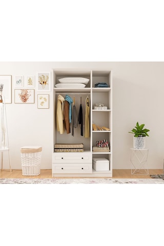 Rabi Mobilya Diva Country 3 Kapak 2 Çekmece Mega Gardırop