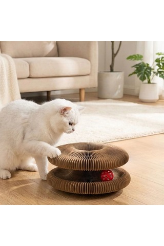 Buffer Akordiyon Karton Kedi Tırmalama Oyuncağı Mıknatıslı Katlanabilir Etkileşimli Kedi Oyuncağı,pençe Tahtası