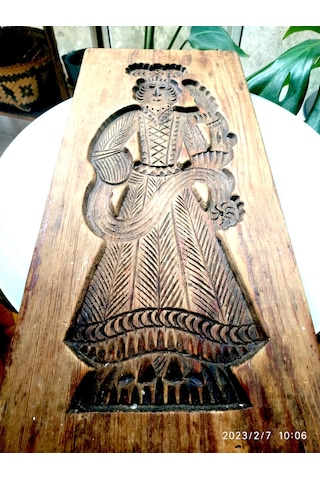 Omeniv Antika Kullanılabilir Ahşap Kral Figür Kurabiye Kalıbı