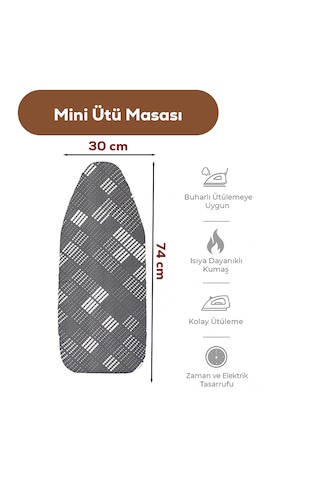 Porsima 15120-4 Smart Mini Seyahat Portatif Katlanabilir Ayaklı Ütü Masası Çok Renkli