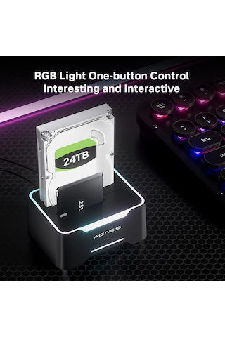 Acasis EC6104 2xSATA Uyumu,2X18TB Destek,HDD Clone