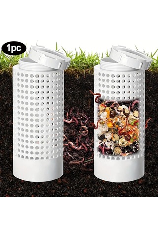 Qingmipy Küçük Bahçe İçin Pvc Solucan Kompostörü - 160 Delikli Kapaklı, Organik Atık Ayrıştırıcı Ve Besin Zengin Kompost Üretimi