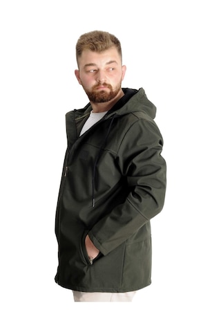Mode Xl Büyük Beden Softshell Waterproff Kapüşonlu Mont 21235 Haki 001