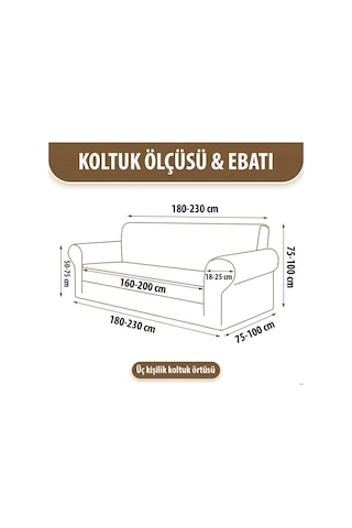 3 Kişilik Jakarlı Düz Desen Lastikli Koltuk Kılıfı Çekyat Koltuk Örtüsü Streç Esnek Kanepe Kılıfı Gri 180 X 230 Diğer