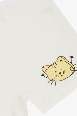 Breeze Kız Çocuk Boxer Sevimli Kedicik Baskılı 5-11 Yaş, Ekru-ekru Ekru