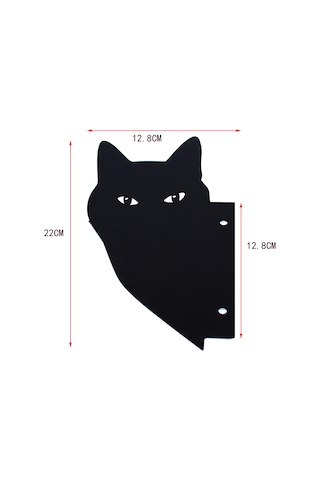 Vkemall Siyah Akrilik Kedi Figürü Bahçe Bahçe Dış Mekan Dekorasyonu