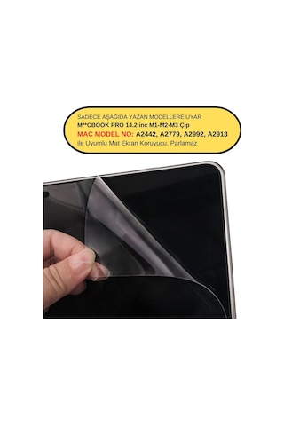 Macbook Pro 14.2 İnç M2 M3 M4 M5 Uyumlu Mat Anti Glare Ekran Koruyucu Yansıma Önleyici Göz Yorm