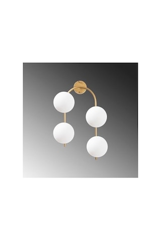 Parlak Gold Metal Aplik Duvar Lambası E14 Uyumlu 40x26x62 Cm Oturma Odası Aydınlatma, Altın-10605 Diğer