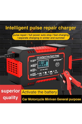 Padalink 12v 4ah-100ah Akıllı Akü Şarj Cihazı, Agm/gel/sla Islak Aküler İçin Tam Otomatik Mikroişlemci Kontrollü Şarj Aleti