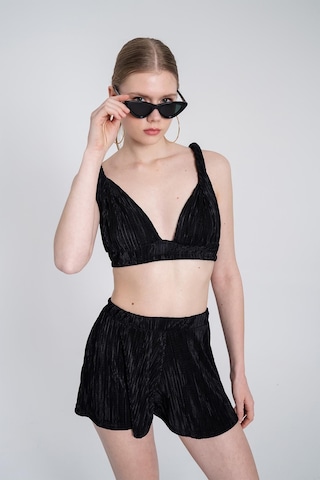 Holly Lolly Beli Lastikli Mini Comfy Şort Siyah