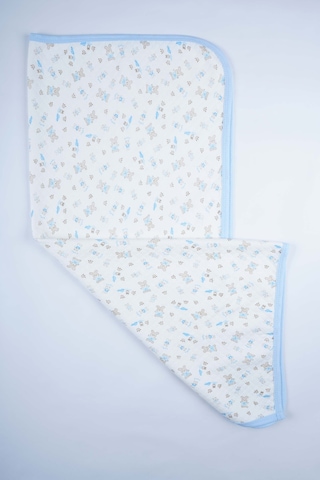 Yeni Doğan Bebek Penye Pamuk Kapitone Battaniye Mavi