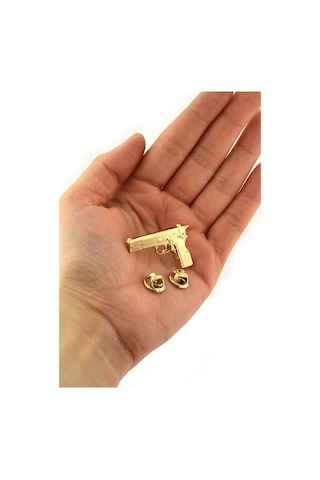 14 Lü Tabanca Rozet Gold Görünümlü
