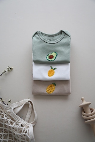 3lü Nakışlı Çıtçıtlı Kısa Kollu Body Zıbın Model 3 Beyaz