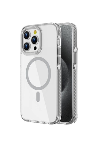 Apple Uyumlu iPhone 14 Pro Kılıf M-safe Şarj Özellikli Airbagli Takılabilir Askı Aparatlı Zore Nana Kapak Gri