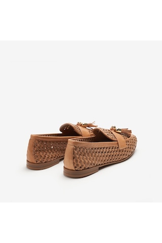 Cookıebutter Klasik Ayakkabı Kadın 95v6 Frau Woven Leather Loafers Wıth Tassels Kahverengi