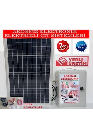 Elektrikli Çit Ayi Domuz Kovucu 50W Panel 24 Amper Akü