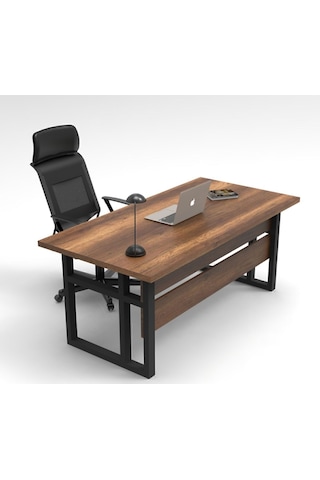 Meva A Ofis Çalışma Masası 180cm 90cm Metal Ayaklı Barok Mev01-ba Barok - Antrasit
