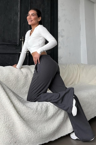 Madmext Füme Bol Paça Kadın Eşofman Altı Mg2279 Füme