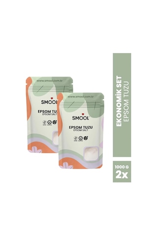 Epsom Tuzu 2'li Set 2x1000 Gr İngiliz Tuzu Katkısız, Banyo Tuzu Ayak Banyosu Peeling 2 Kg