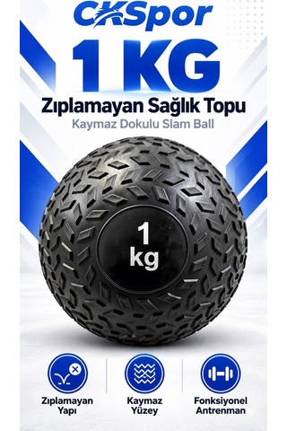 Ckspor 1 Kg Zıplamayan Sağlık Topu Slam Ball Crossfit Fitness Fonksiyonel Antrenman Ağırlık Topu