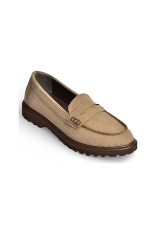 Fox Shoes Y996051002 Vizon Süet Alçak Tabanlı Kadın Makosen Ayakkabı Vizon