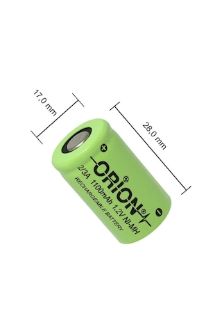 Orion 1100 mAh 1.2 V 2/3A Ni-MH Industrial Şarj Edilebilir Pil