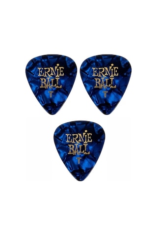 Ernie Ball P09164 Pearloid Thin Mavi Gitar Pena 3 Adet 0,46mm