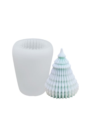 Sones Kendin Yap Noel Mum Aromaterapi Alçı Silikon Kalıp, Şekil: Origami Noel Ağacı