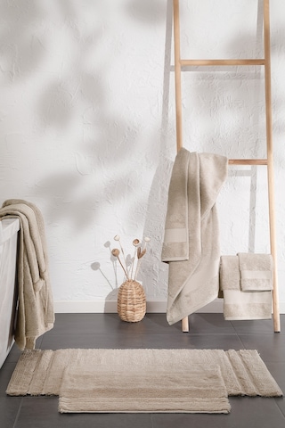 Yataş Bedding Felicia Banyo Paspası Seti - Bej (50x60 cm + 60x100 cm) Bej