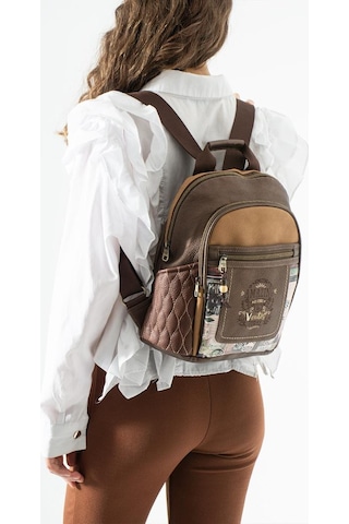 Baginn Amazing Ventis Vegan Deri Sırt Çantası 30 27 Cm Retro Vegan Deri İster Elde Sırt Sırtta Fonksiyonel Kahverengi