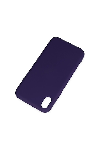 Apple Uyumlu iPhone Xr Kılıf Nano İçi Kadife Silikon - Mor Düz Renkli/