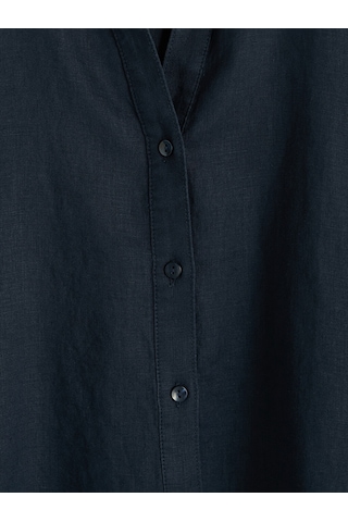 Lcw Vision Lacivert Oversize Kadın %100 Keten Gömlek