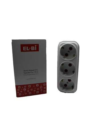 Golyat 3'Lü Priz Topraklı Çoğaltıcı Beyaz El-Bi