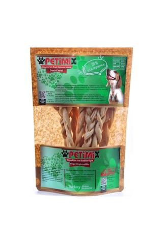 Petimix Örgü Dana Derisi Çiğneme Kemikleri Köpek Ödül Maması 100 G