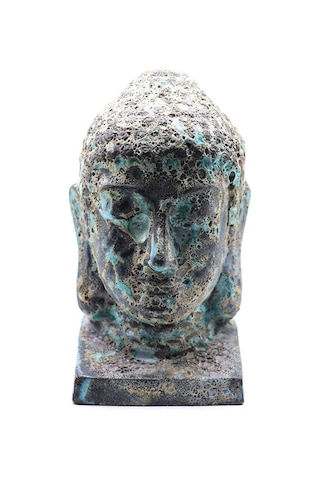 Buddha Heykel Büst Turkuaz Büyük Boy
