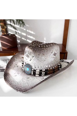Xiaowan Western Cowboy Şapkaları Hasır Şapkalar Nefes Alabilir Tasarım Yürüyüş Tırmanış Koşmak İçin Kovboy Şapkaları Khaki