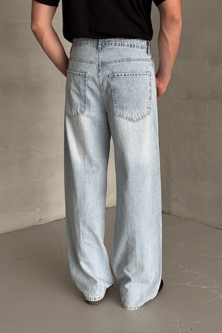Erkek Ekstra Baggy Jean Pantolon Buz Mavi
