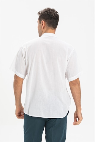 Eliş Şile Bezi Büyük Beden Şile Bezi Kısa Kol Tek Cepli Hakim Yaka Erkek Yazlık Tshirt Beyaz 3001-Beyaz