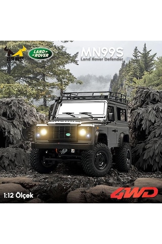 Mn Model Mn99s V2 1/12 Land Rover Defender 4wd Rc Model Crawler Offroad Uzaktan Kumandalı Araba Truck Rtr Lisanslı Gümüş+dahili Işık Seti Mn-99s V2