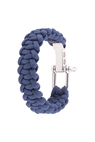 Paracord Lacivert Bileklik 3 Kademeli Krom Kilit Çok Renkli