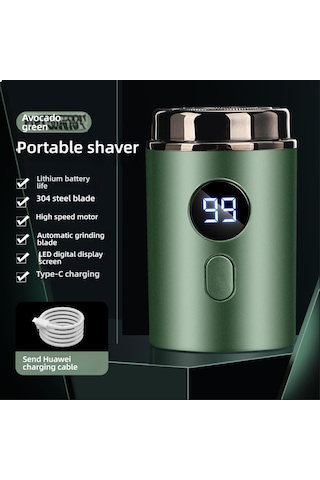 Mini Elektrikli Tıraş Makinesi, Şarjlı, Su Geçirmez, Taşınabilir Yeşil