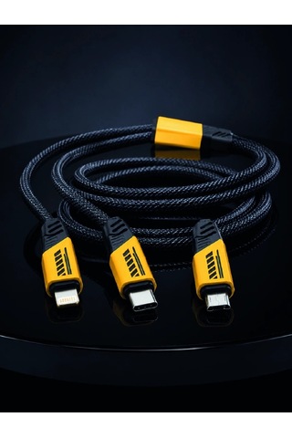 240w 3'ü 1 Arada Hızlı Şarj Kablosu Usb Typec Lightning Micro Usb